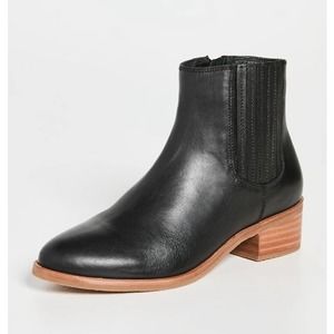 Soludos Black Leather Ankle Boots